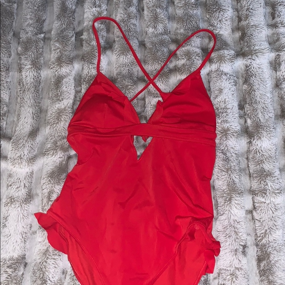 Red Bathing suit- “Cheeky High Leg 1 Piece”